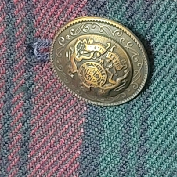 Rena Rowan for Saville VINTAGE Green Red Plaid Wool Blazer Jacket Size 6 - Picture 4 of 7